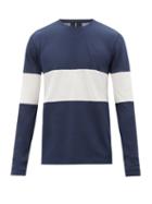 Iffley Road - Hove Striped Technical-jersey Long-sleeve T-shirt - Mens - Navy