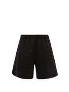 Ladies Rtw More Joy By Christopher Kane - More Joy-embroidered Cotton-jersey Shorts - Womens - Black