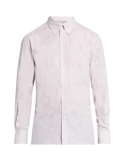 Brunello Cucinelli Striped Button-down Collar Cotton-poplin Shirt