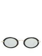 Matchesfashion.com Dior Eyewear - Hypnotic1 Oval Frame Sunglasses - Womens - Black Silver