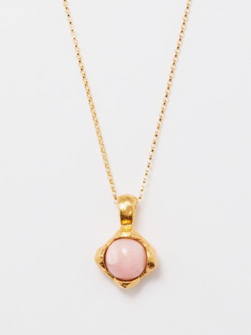 Alighieri - The Tramonto Opal 24kt Gold-plated Necklace - Womens - Pink Multi