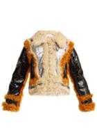 Matchesfashion.com Marques'almeida - Contrast Trim Shearling Jacket - Womens - Silver Multi