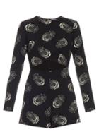 Matchesfashion.com Caterina Gatta - Art Deco Floral Print Cady Playsuit - Womens - Black Multi