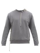 Matchesfashion.com Craig Green - Laced Crew Neck Cotton Jersey Sweatshirt - Mens - Grey