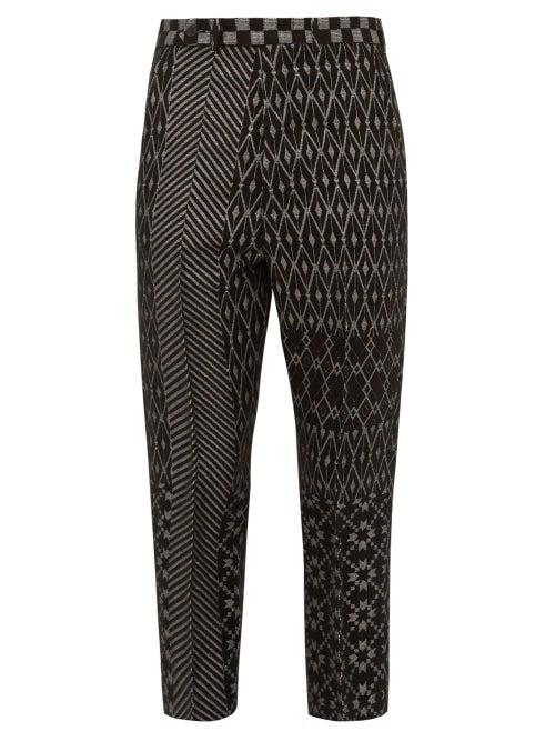 Matchesfashion.com Haider Ackermann - Cropped Jacquard Trousers - Mens - Grey