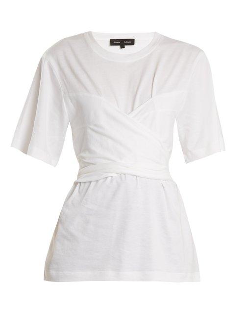 Matchesfashion.com Proenza Schouler - Wrap Style Cotton Jersey T Shirt - Womens - White