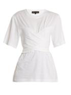 Matchesfashion.com Proenza Schouler - Wrap Style Cotton Jersey T Shirt - Womens - White