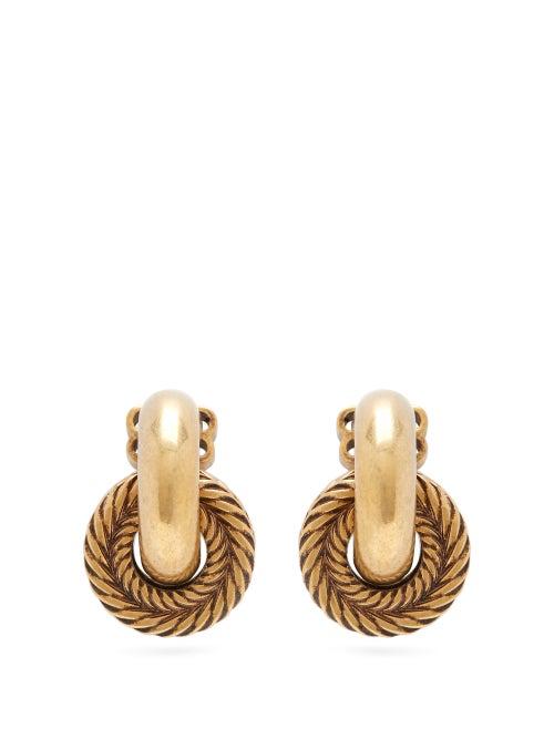 Matchesfashion.com Balenciaga - Rope Chain Hoop Earrings - Womens - Gold