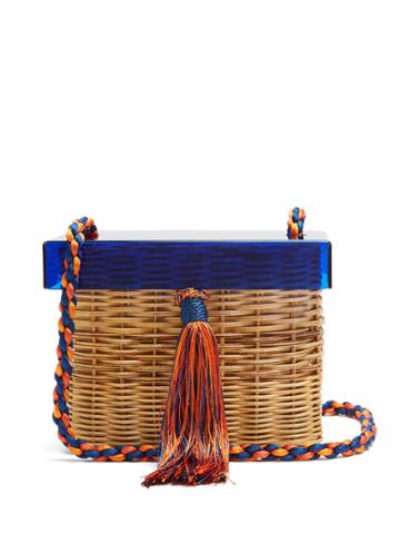 Wai Wai Betina Woven-rattan Box Bag