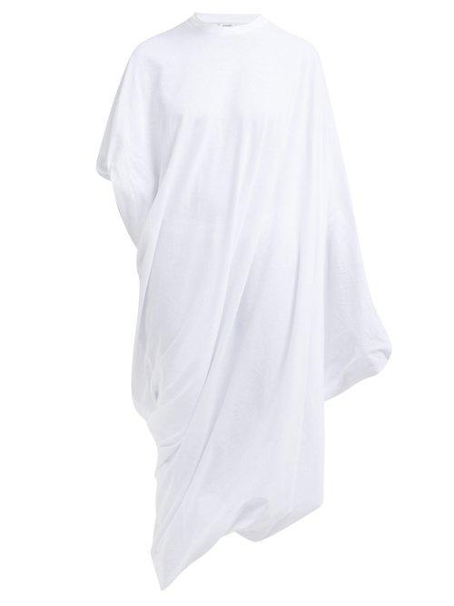 Matchesfashion.com Vetements - Asymmetric Cotton Jersey T Shirt Dress - Womens - White