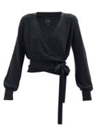 Le Ore - Lodi Ribbed-knit Wrap-front Cardigan - Womens - Dark Grey