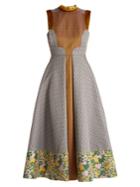 Erdem Gabriella Floral And Geometric-jacquard Dress