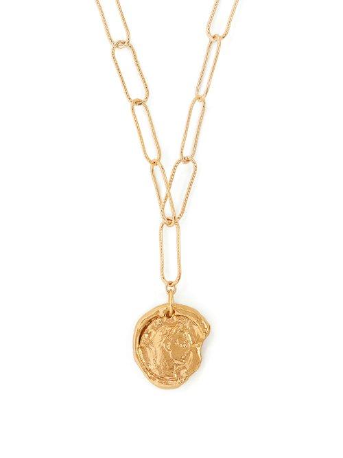 Matchesfashion.com Alighieri - The Peacekeeper Coin Charm Gold Plated Necklace - Womens - Gold