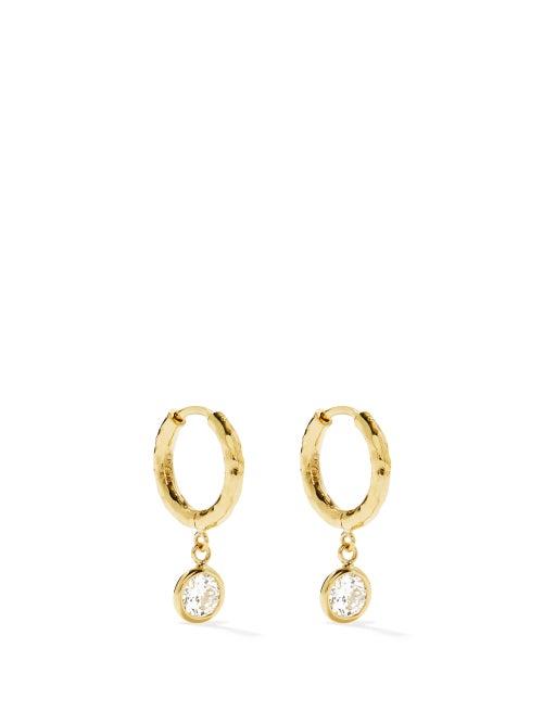 Octavia Elizabeth - Charmed Gabby Micro Diamond & 18kt Gold Earrings - Womens - Yellow Gold