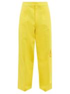 Raf Simons - Cutout-pockets High-rise Wide-leg Trousers - Mens - Yellow