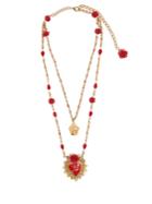 Dolce & Gabbana Rose-embellished Double-chain Necklace
