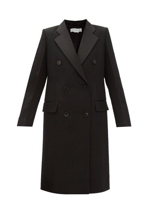 Victoria Beckham - Double-breasted Wool-garbardine Coat - Womens - Black