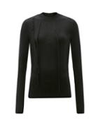 Matchesfashion.com Palmer//harding - I Love You Braille-eyelet Silk-blend Sweater - Womens - Black
