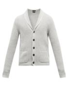 Mens Rtw Tom Ford - Shawl-collar Ribbed-cashmere Cardigan - Mens - Grey