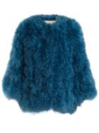 Yves Salomon Cropped Feather-embellished Jacket