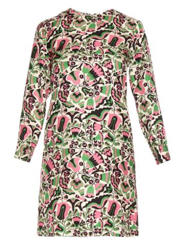 La Doublej Editions Tulipano Long-sleeved Silk Mini Dress