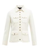 Matchesfashion.com Chlo - Single Breasted Twill Utility Jacket - Womens - Ivory