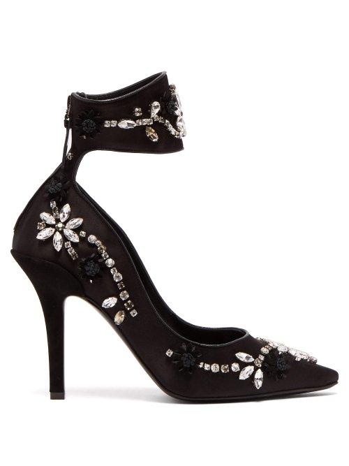 Matchesfashion.com Fabrizio Viti - Ava Embellished Satin Pumps - Womens - Black