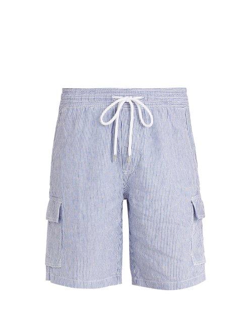 Matchesfashion.com Vilebrequin - Berrix Striped Linen Shorts - Mens - Blue Stripe