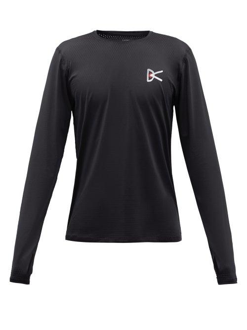 District Vision - Air-wear Logo-print Mesh Long-sleeved T-shirt - Mens - Black