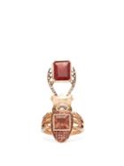 Matchesfashion.com Daniela Villegas - Agni Andesine, Sapphire & 18kt Rose Gold Ring - Womens - Red