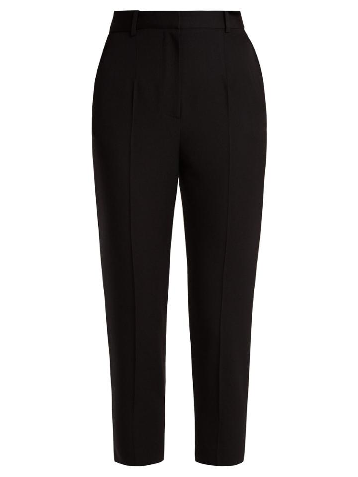 Alexander Mcqueen Cigarette-leg Wool Grain De Poudre Trousers