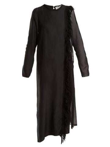 Matchesfashion.com By Walid - Berna Asymmetric Silk Dress - Womens - Black