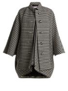 Matchesfashion.com Balenciaga - Houndstooth Wool Blend Coat - Womens - Black White