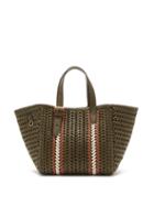 Anya Hindmarch - Neeson Striped Woven-leather Bag - Womens - Khaki