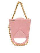 Jacquemus Upside-down Triple-chain Suede Bag