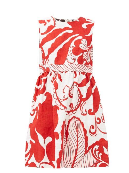 Matchesfashion.com La Doublej - Jackie Floral-print Cotton-blend Mini Dress - Womens - White Print