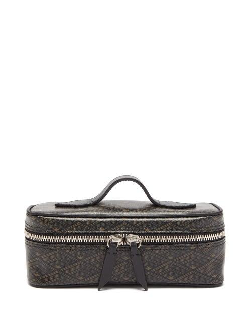 Matchesfashion.com Mtier - One Day Geometric Coated-canvas Toiletries Pouch - Mens - Black Multi
