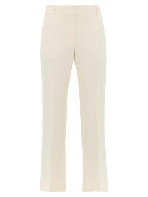 Matchesfashion.com Valentino - Tailored Slim Fit Wool Blend Trousers - Womens - Ivory