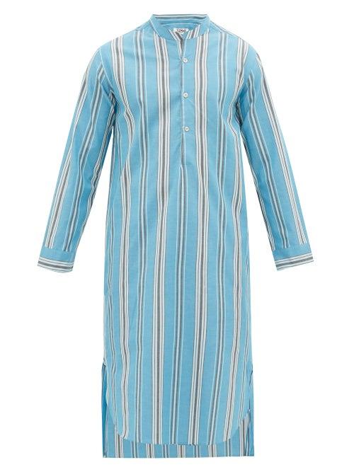 Matchesfashion.com P. Le Moult - Striped Cotton-twill Pyjama Kaftan - Mens - Blue Multi