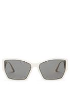 Matchesfashion.com Dior - 30montaigne Rectangular Acetate Sunglasses - Womens - Ivory