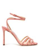 Matchesfashion.com Jimmy Choo - Mimi 100 Wrap Around Suede Sandals - Womens - Pink