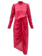 Matchesfashion.com Zimmermann - Drape Knotted Silk-chiffon Dress - Womens - Pink