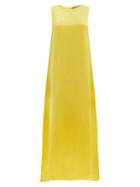 Matchesfashion.com Raf Simons - Tie-back Satin Maxi Dress - Womens - Yellow