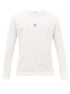 Matchesfashion.com Stone Island - Logo Print Long Sleeved Cotton T Shirt - Mens - White