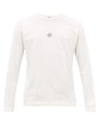 Matchesfashion.com Stone Island - Logo Print Long Sleeved Cotton T Shirt - Mens - White