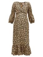 Matchesfashion.com Shrimps - Rosemary Leopard Print Silk Dress - Womens - Leopard