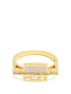 Azlee White Light Diamond, Enamel & Yellow-gold Ring