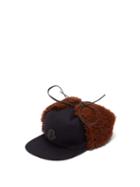 Matchesfashion.com Moncler - Shearling Trimmed Wool Blend Cap - Mens - Black Multi