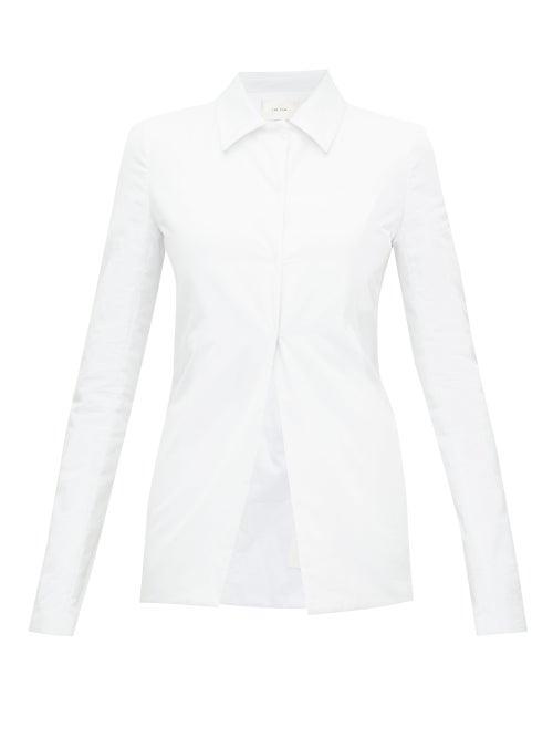 Matchesfashion.com The Row - Gemma Padded-poplin Blazer - Womens - White