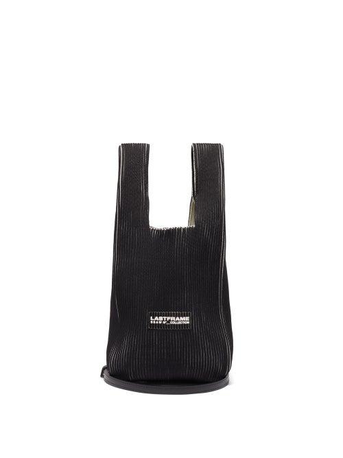 Matchesfashion.com Lastframe - Two Tone Small Rib-knit Tote Bag - Womens - Black Multi